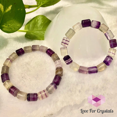 Rainbow Fluorite Cylinder Bracelet