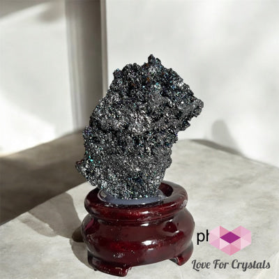 Rainbow Stone Raw with Stand Raw crystal