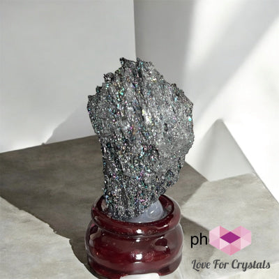 Rainbow Stone Raw with Stand photo4 - 60g 67mm Raw crystal