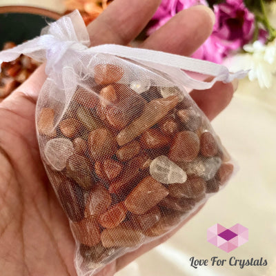 Red Rutile Chips In A Pouch
