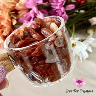 Red Rutile Chips In A Pouch