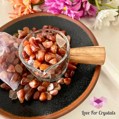 Red Rutile Chips In A Pouch