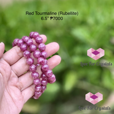 Red Tourmaline (Rubellite) Brazil Aaa 10Mm Bracelet