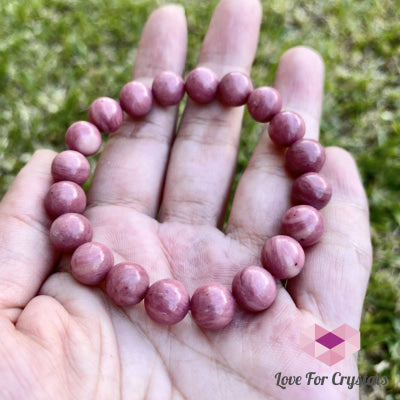 Rhodonite Bracelet 8Mm (Madagascar) 6.5 (Large)