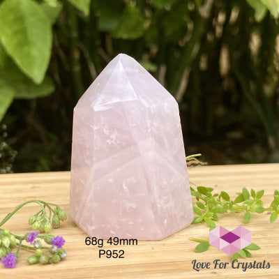 Rose Quartz Crystal Point (Brazil) Standing 68G 49Mm Points