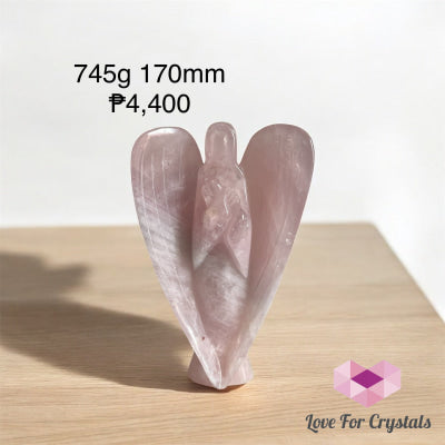Rose Quartz Hand Carved Angel 745g 170mm Angel
