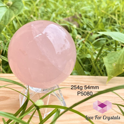 Rose Quartz Sphere (Aaa Grade) Brazil 254G 54Mm