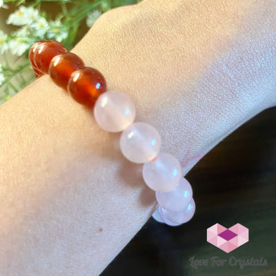 Taurus Zodiac Remedy Bracelet (Rose Quartz & Agate) Enhancement Series 6.5 (Large)