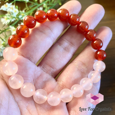 Taurus Zodiac Remedy Bracelet (Rose Quartz & Agate) Enhancement Series 6 (Medium)