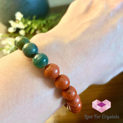Virgo Zodiac Remedy Bracelet (Moss Agate & Red Jasper) 23 Aug-22 Sept 6 (Medium)