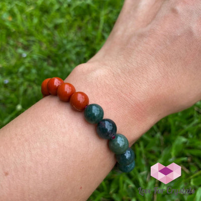 Virgo Zodiac Remedy Bracelet (Moss Agate & Red Jasper)
