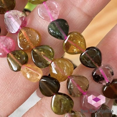 Watermelon Tourmaline Heart Crystal Bracelet (Brazil) (4 To 6Mm Heart)