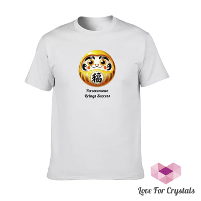 Wish Granting Daruma (Shirts of Fortune) by Fort M Treasures White L