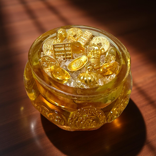 Golden Wealth Bowl (4cm Liuli Glass) Activated by Audrey (Pre-Order!)