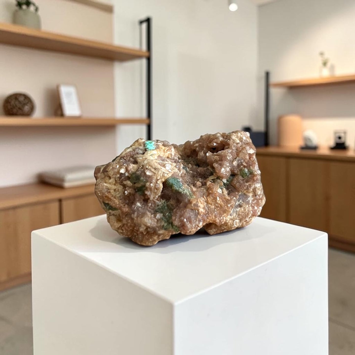 Lepidolite Crystallized with Green Tourmaline