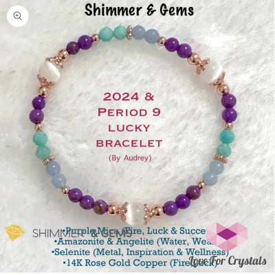 2024 New Year & Period 9 Lucky Bracelet (4Mm) By Audrey Bracelets