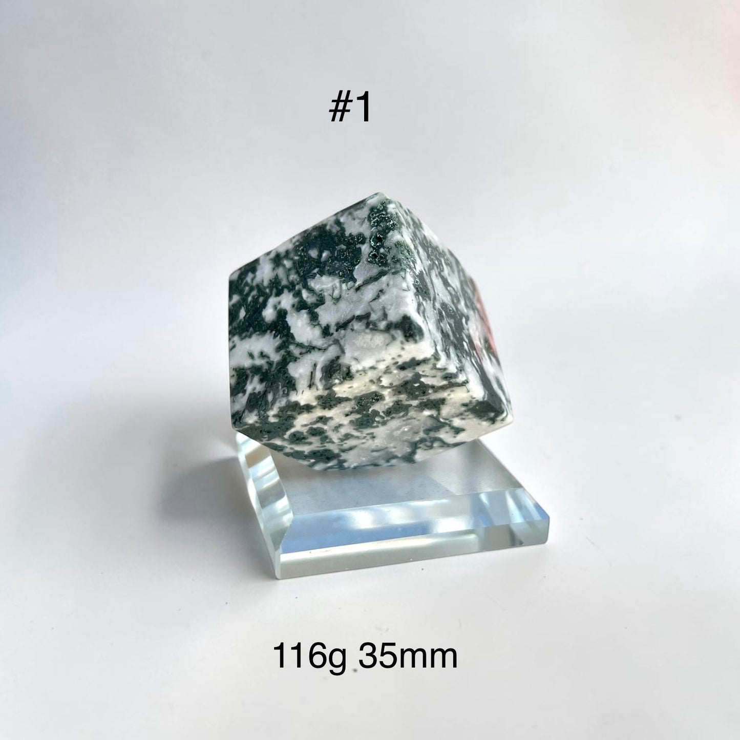 Moss Agate Cube