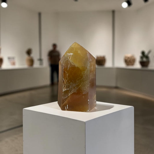 Natural Yellow Rainbow Fluorite Tower