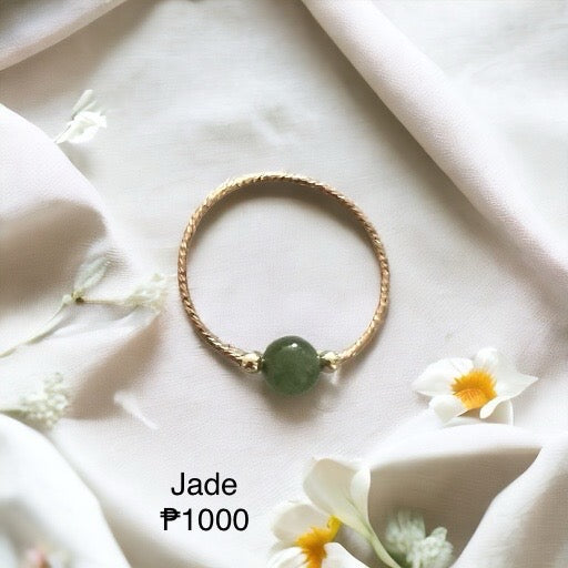 Jade Ball Ring in 14k Gold Filled