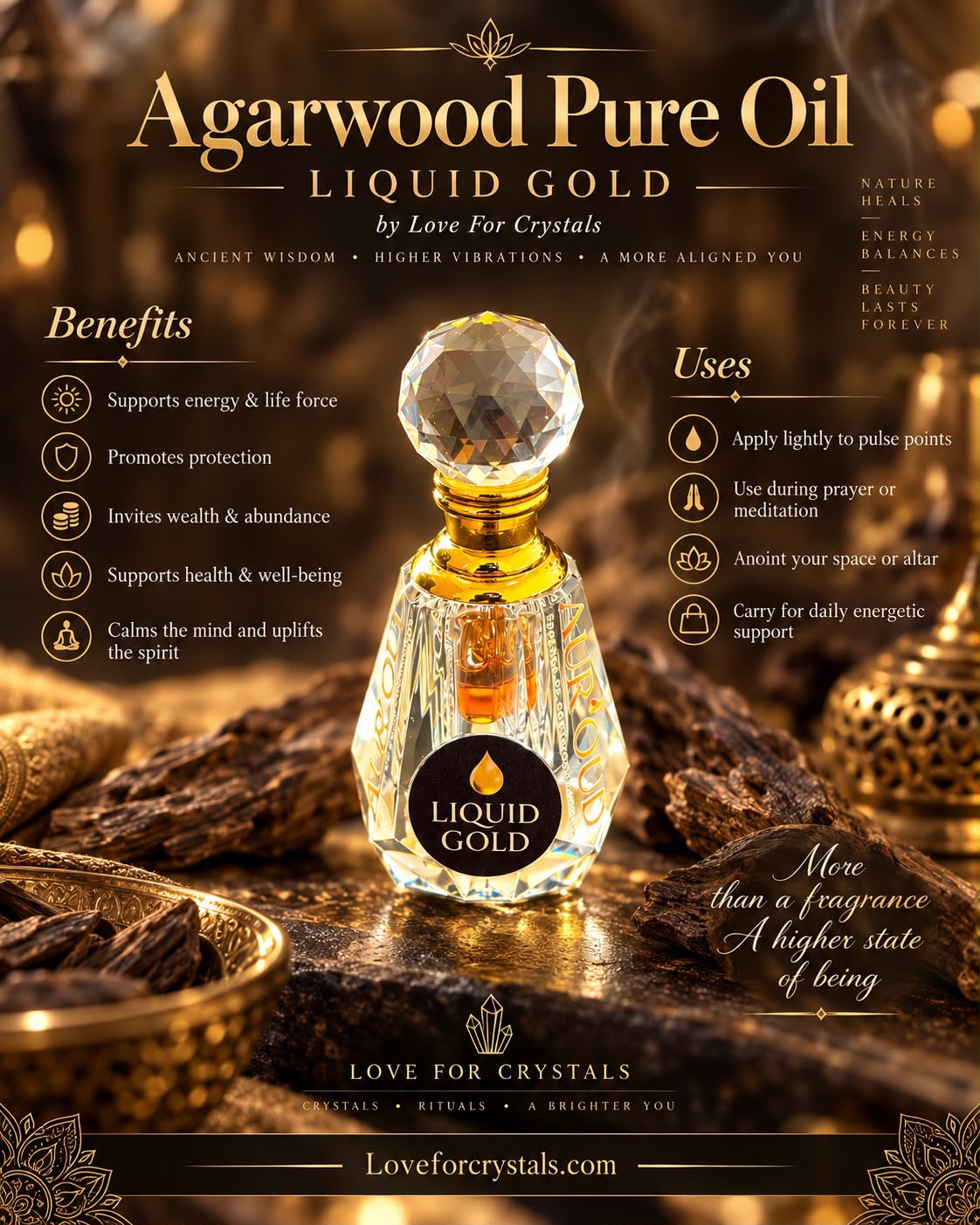 Agarwood Pure Oil (Liquid Gold) by Aur'OUD
