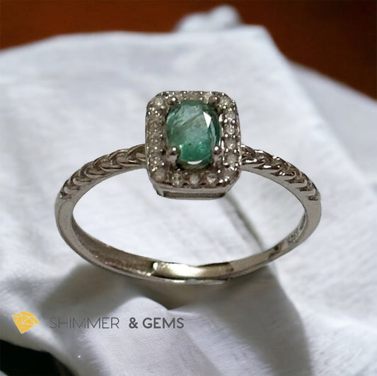 Emerald Square 925 Silver Ring 8 Carats (Adjustable)