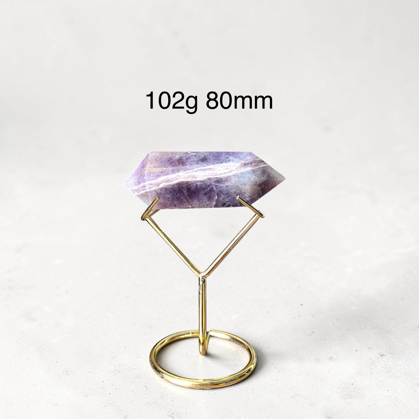 Chevron Amethyst Double Terminated with Gold Stand
