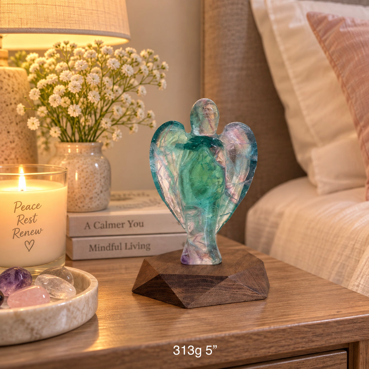 Rainbow Fluorite Angel (130-140mm)