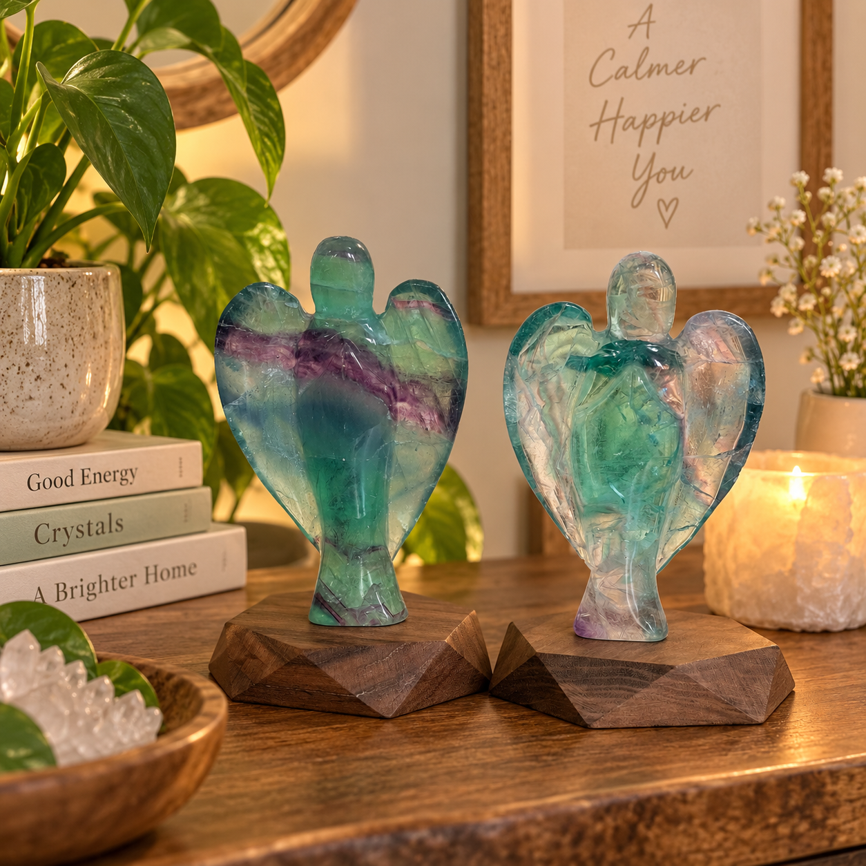 Rainbow Fluorite Angel (130-140mm)