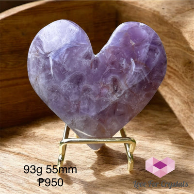 Amethyst Agate Handcarved Hearts (Brazil) 93g 55mm Carved crystal