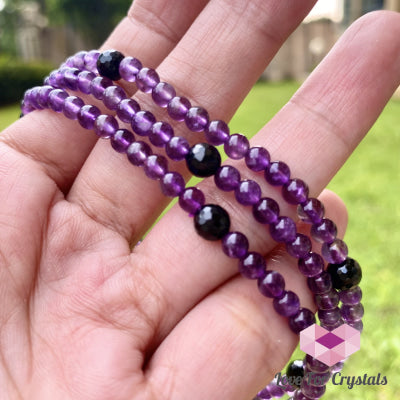 Amethyst With Black Tourmaline Crystal Remedy Anklet