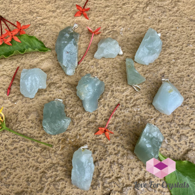 Aquamarine Raw Crystal Pendant (Brazil) 20-35Mm
