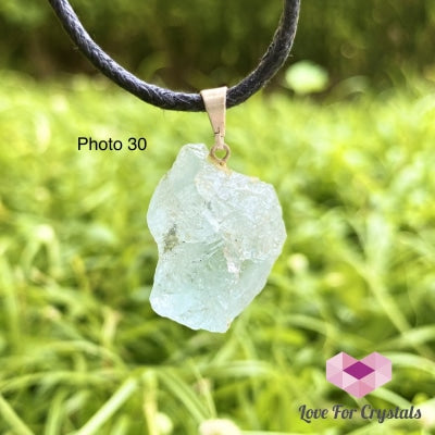 Aquamarine Raw Crystal Pendant (Brazil) 20-35Mm Photo 30