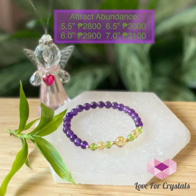 Attract Abundance Bracelet (Citrine Amethyst Peridot With 14K Gold-Filled Beads)