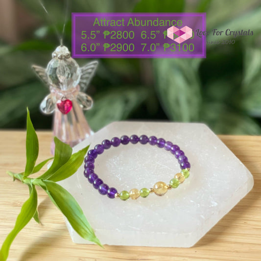 Attract Abundance Bracelet (Citrine Amethyst Peridot With 14K Gold-Filled Beads)