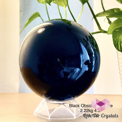 Black Obsidian Crystal Sphere (Mexico) 2220G 109Mm