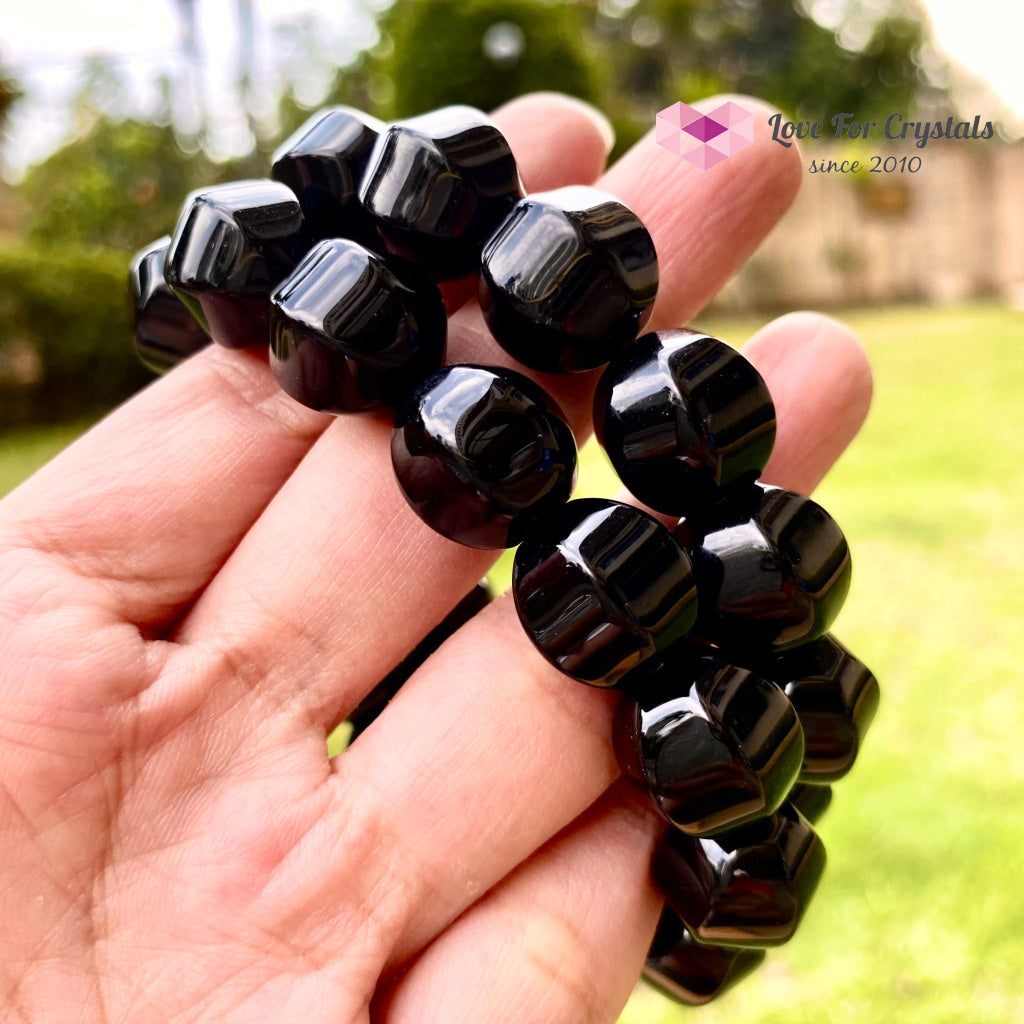 Black Onyx 10Mm Faceted Bracelet