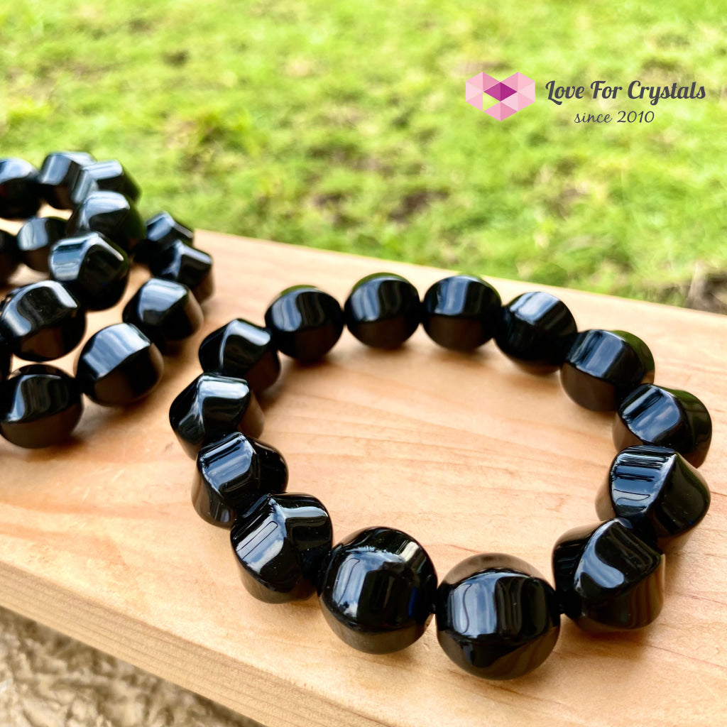 Black Onyx 10Mm Faceted Bracelet