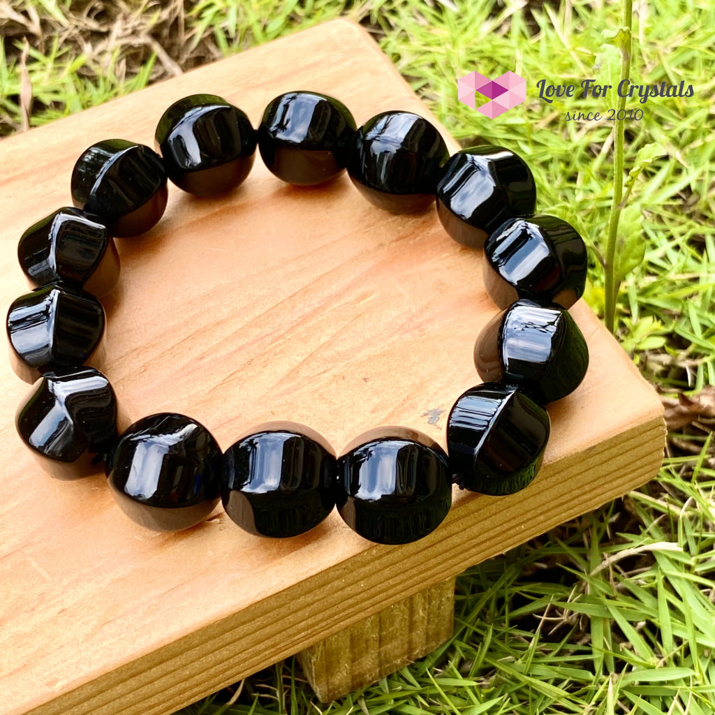 Black Onyx 10Mm Faceted Bracelet