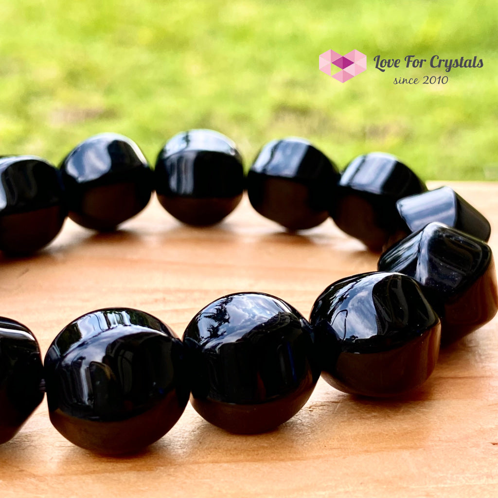 Black Onyx 10Mm Faceted Bracelet