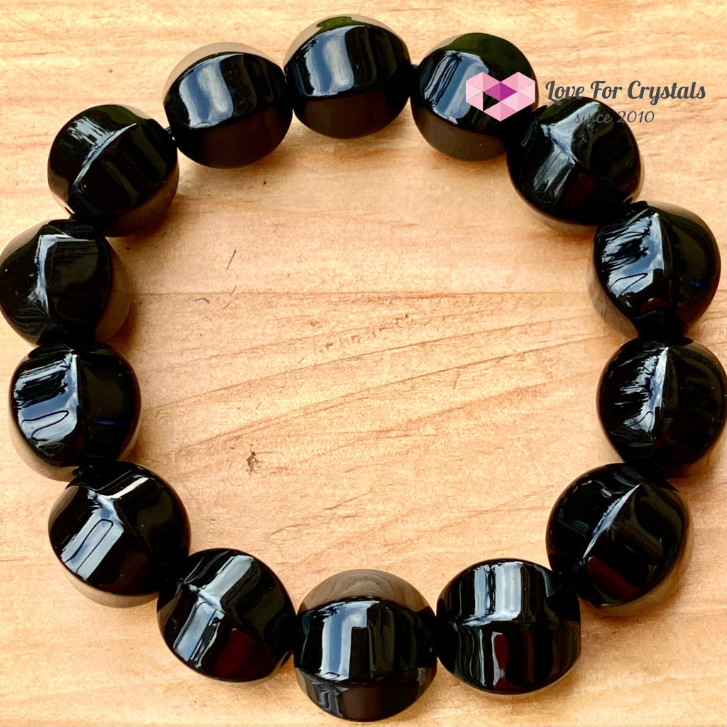 Black Onyx 10Mm Faceted Bracelet