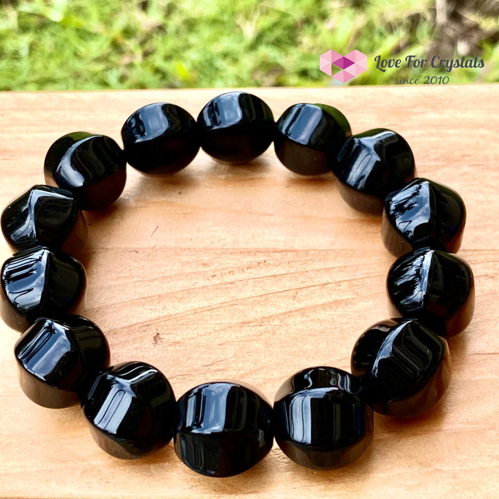 Black Onyx 10Mm Faceted Bracelet