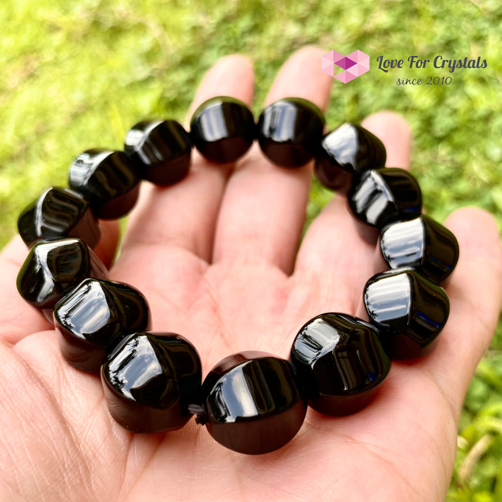 Black Onyx 10Mm Faceted Bracelet