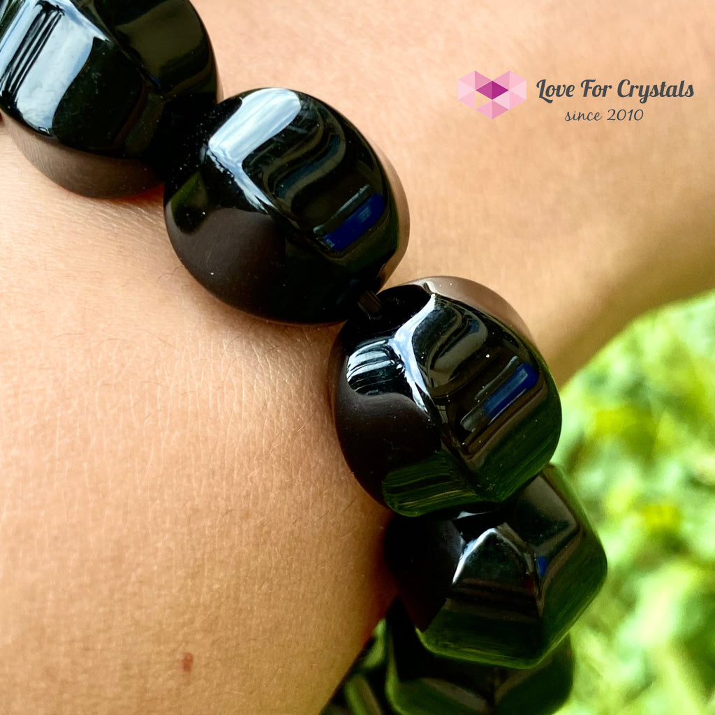 Black Onyx 10Mm Faceted Bracelet