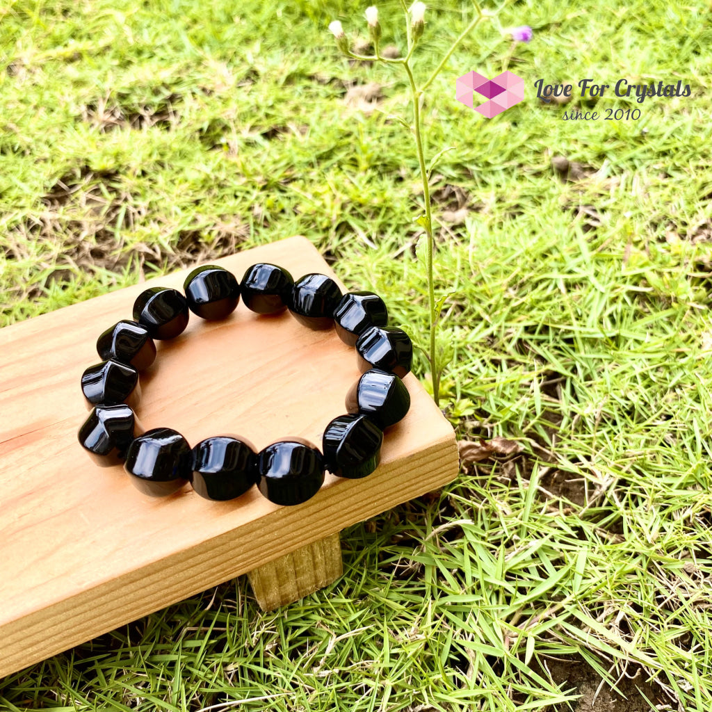 Black Onyx 10Mm Faceted Bracelet
