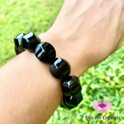 Black Onyx 10Mm Faceted Bracelet