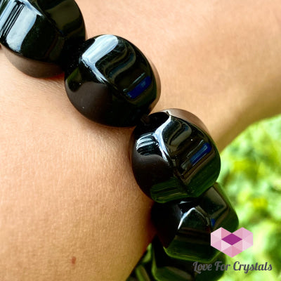 Black Onyx 10Mm Faceted Bracelet