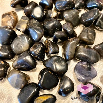 Black Onyx Tumbled Stones (Brazil)