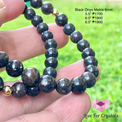 Black Opal Matrix 6Mm (Shimmer & Gems) Bracelet