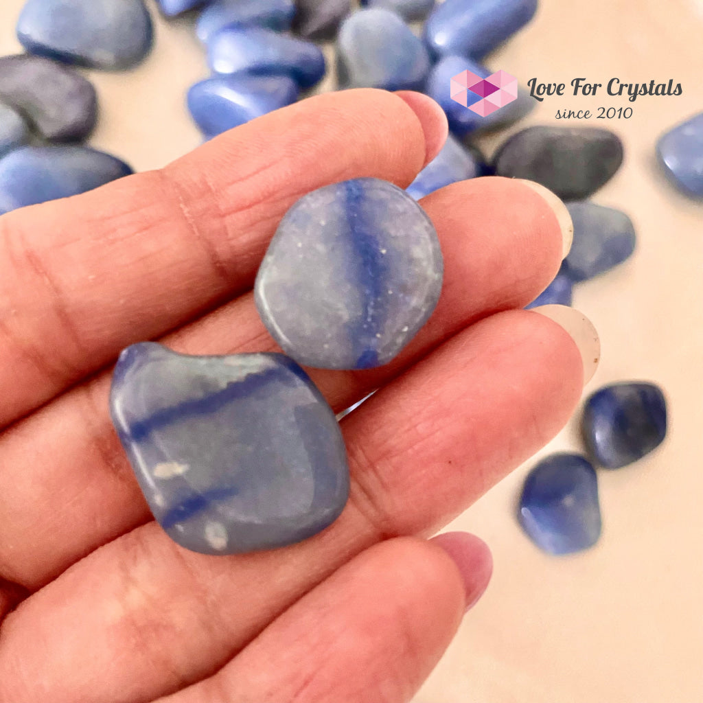 Blue Aventurine Tumbled Quartz Crystal (Brazil) Pack Of 2 (10-15Mm)