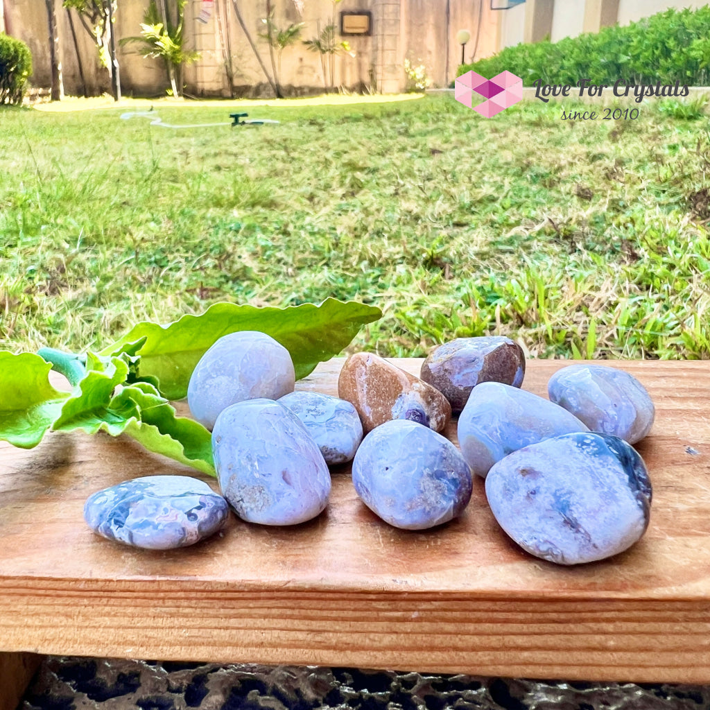 Blue Flower Agate 25Mm Tumbled
